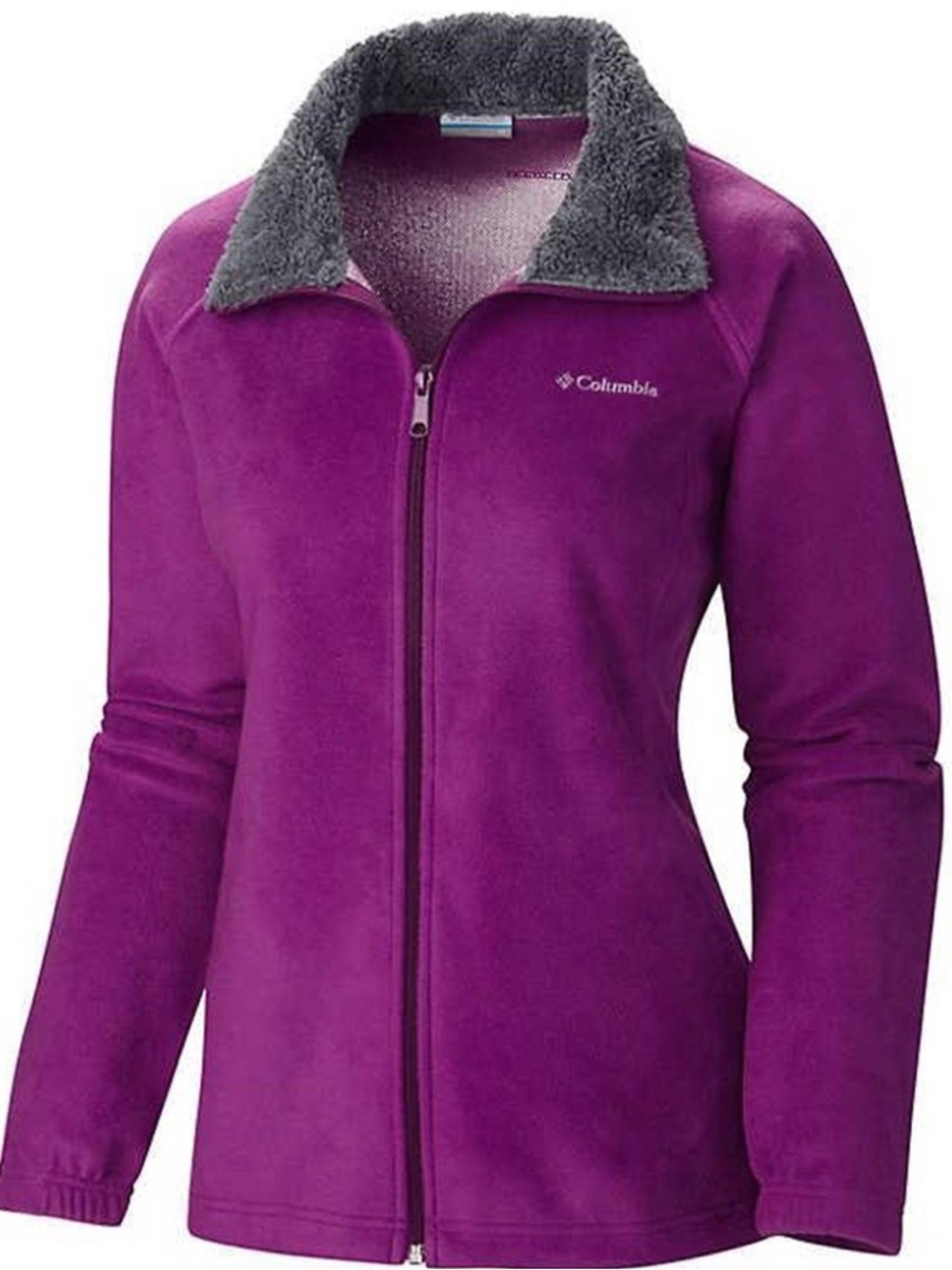 Columbia Purple Full-Zip Teddy Fleece Jacket